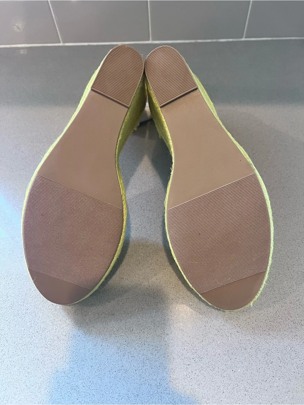 Espadrille Wedge Heels Ankle Ribbon Wrap  Jenala Sz 9 1/2